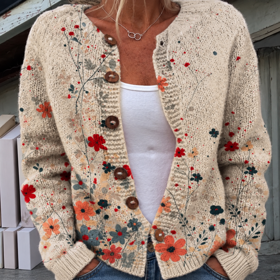 Cardigan flower sweater