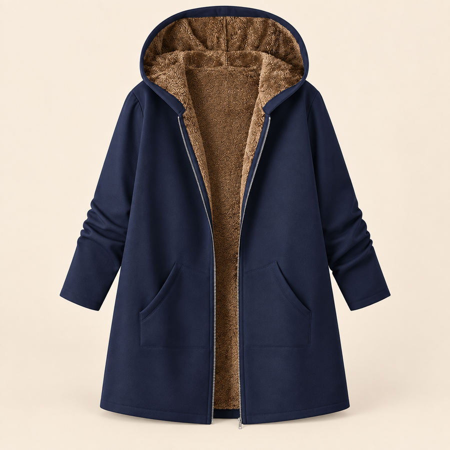 Evelyn™ | Cozy Sherpa-Lined Hooded Coat