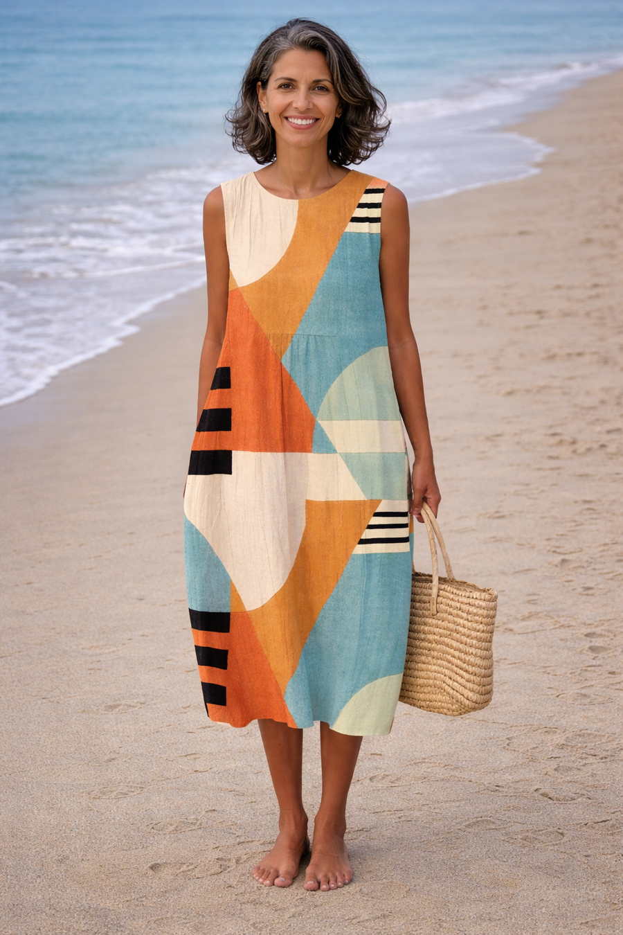 Amara | Geometric Midi Dress