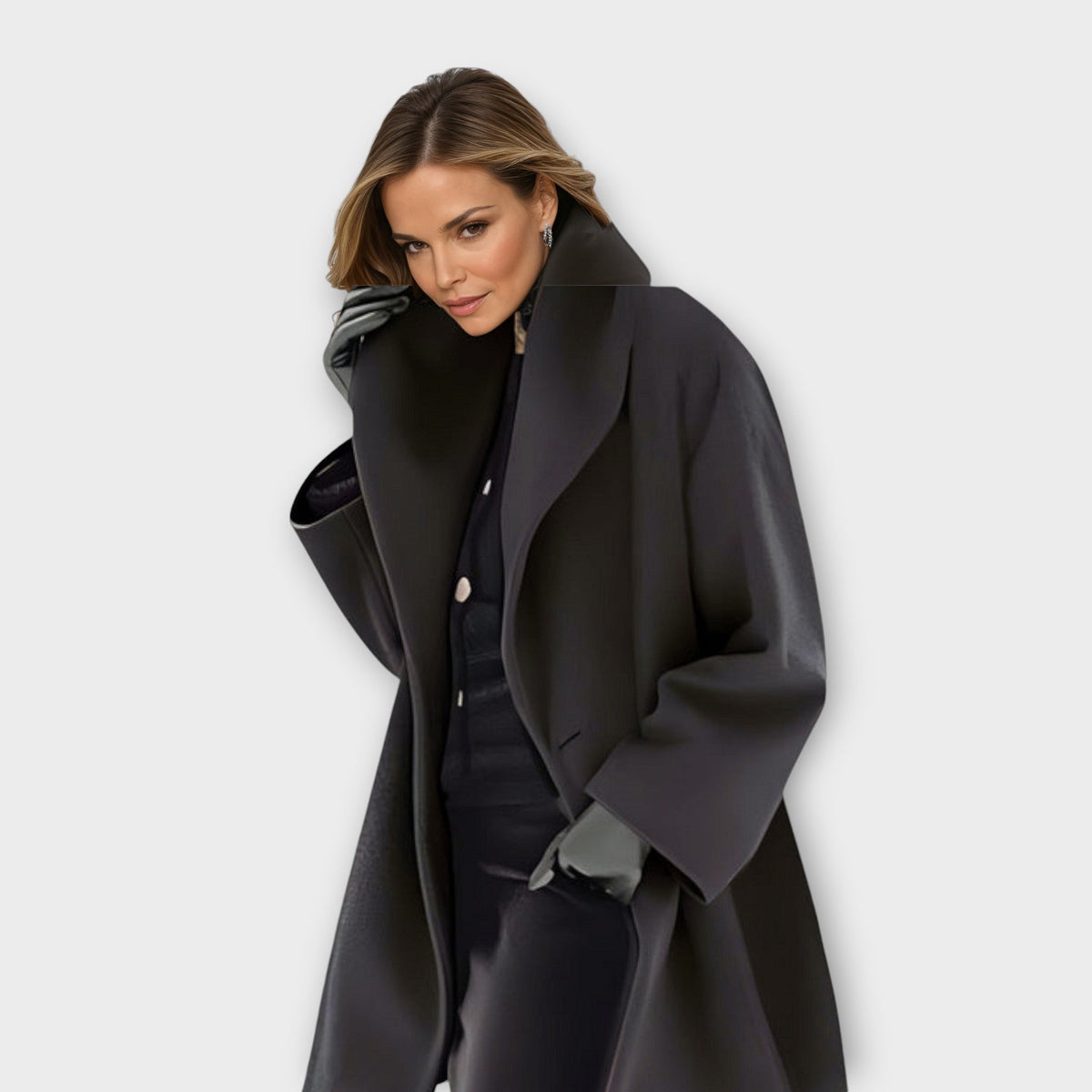 Vera | Women’s Oversized Wide-Sleeve Mid-Length Coat