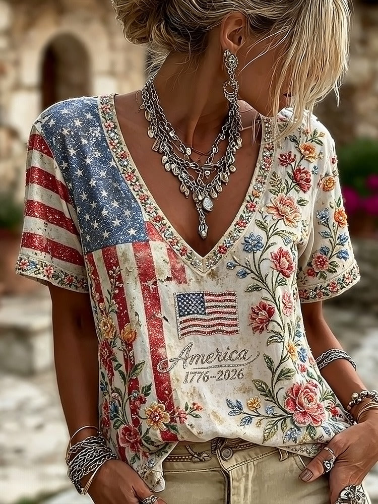 Lila | V-Neck Short Sleeve Top