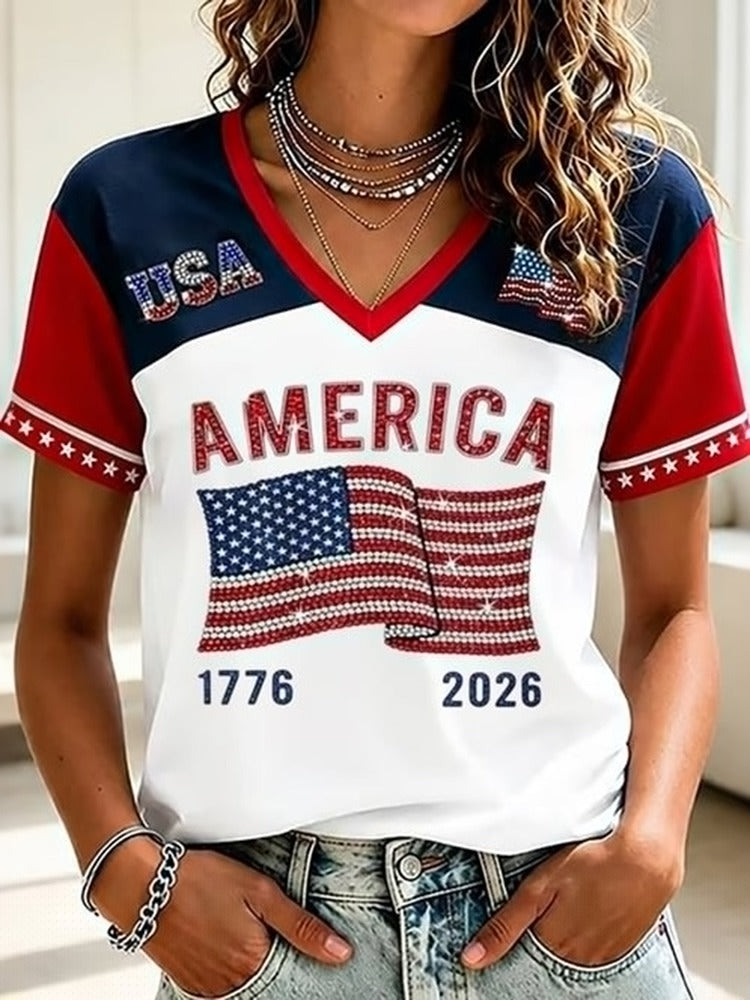Clara | V-Neck Short Sleeve T-Shirt