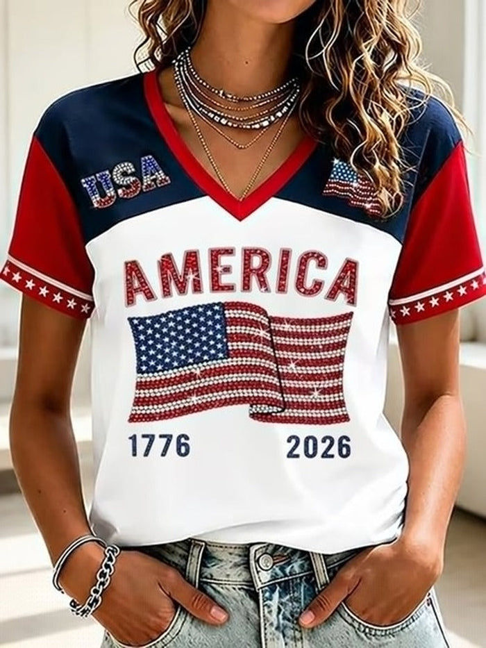 Clara | V-Neck Short Sleeve T-Shirt