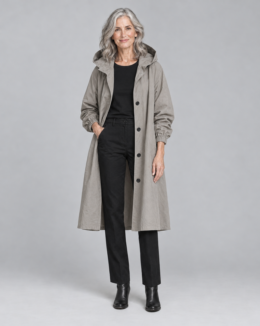 Maisie | Oversized Hooded Button-Front Coat