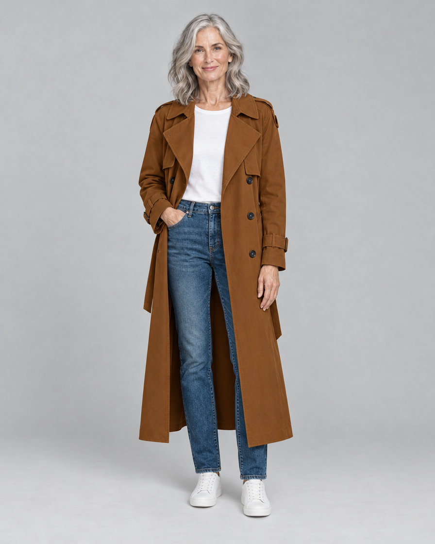 Juliet | Double-Breasted Belted Longline Trench Coat