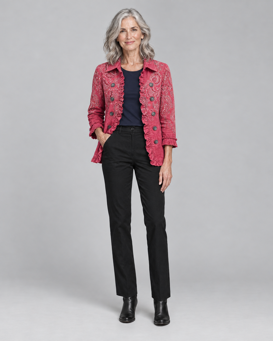 Anouk™ | Vintage Paisley Print Ruffled Jacket