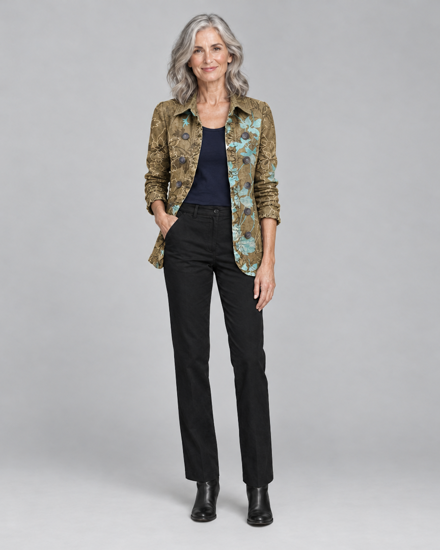 Sundara™ | Boho Gradient Vintage Floral Ruffle Jacket