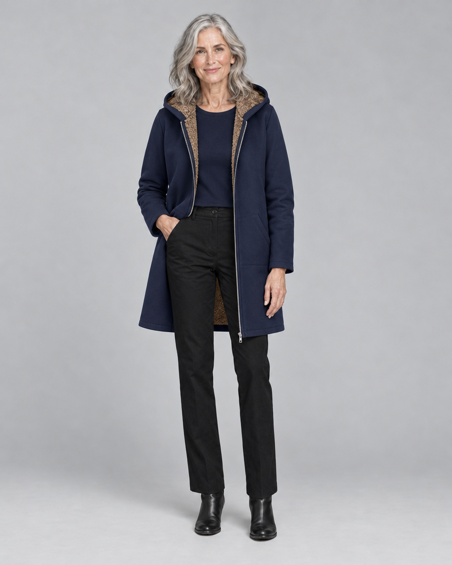 Evelyn™ | Cozy Sherpa-Lined Hooded Coat