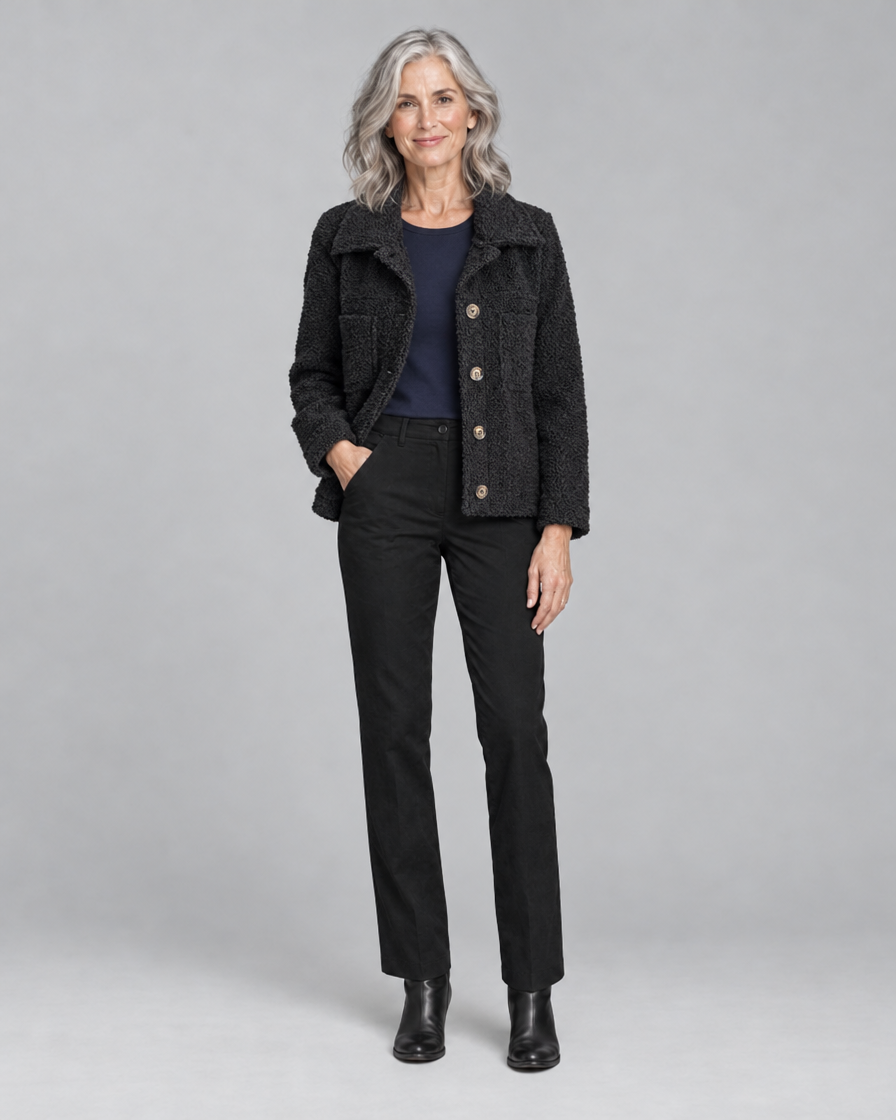 Harriet™ | Soft Teddy Button Jacket