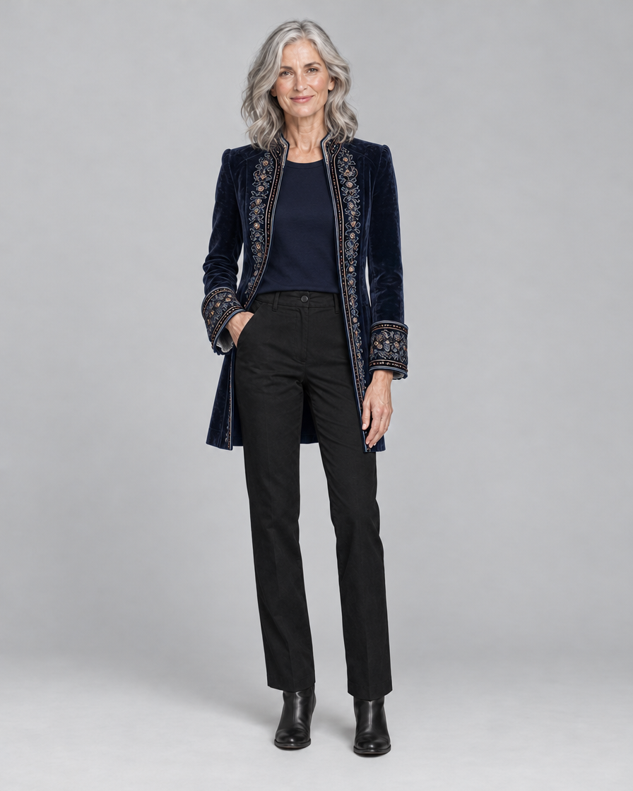 Anastasia | Embroidered Longline Jacket