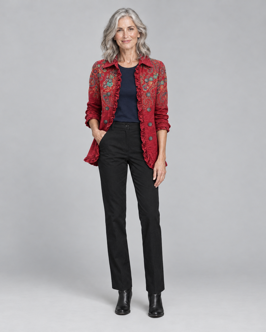 Fayrene™ | Bohemian Paisley Ruffle Jacket