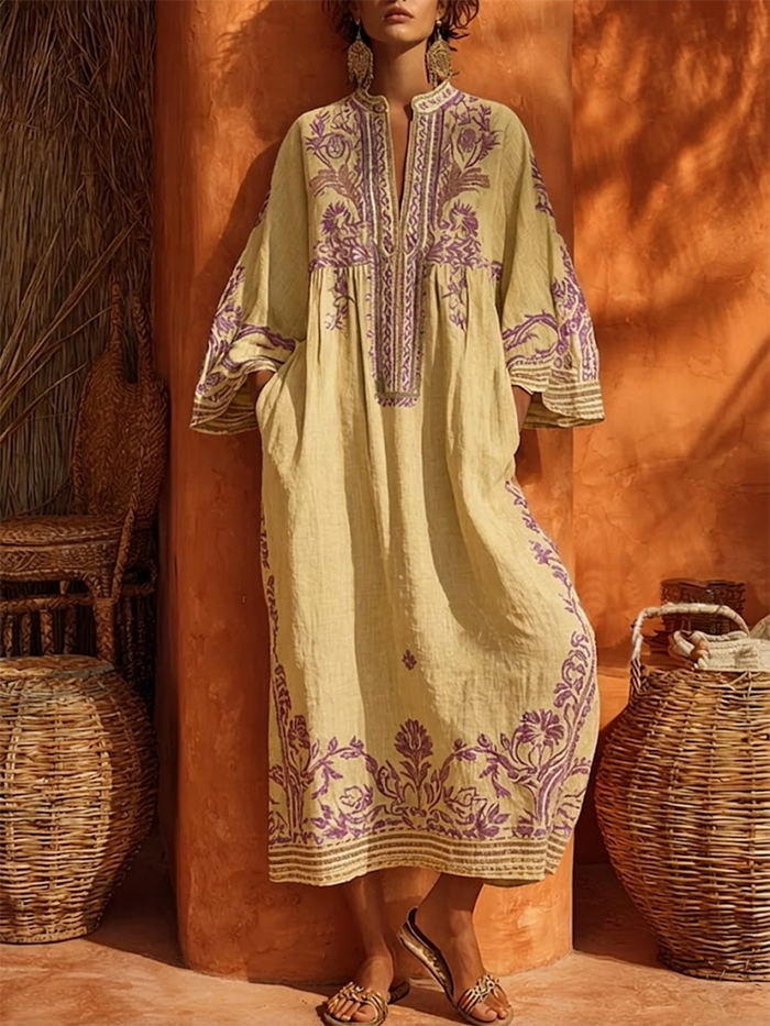 Aislinn | Boho Embroidered Dress
